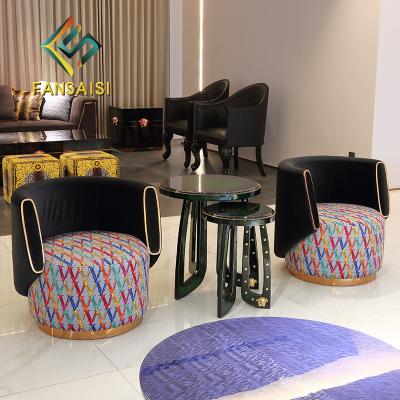 China Other Italian Light Villa Mansion Living Room Bedroom Furniture Luxury High End Custom Fabric Modeling Chair Leisure Chair Sofa Chair for sale