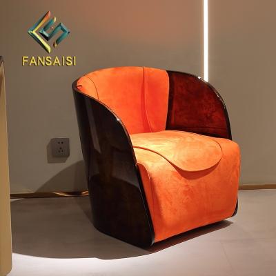 China Other wood frame post-modern luxury fabric chair leisure lounge chair italian furniture simple high-end customization for sale