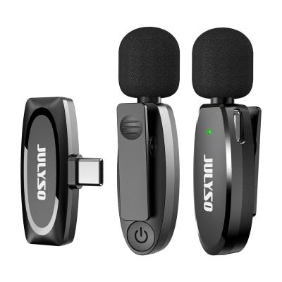 China Protable Youtube Facebook Instagram Live Streaming Studio Microphone Julyso Mini Wireless Lavalier Microphones for sale