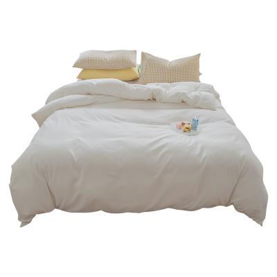 China Nondisposable Luxury 100% Polyester Fiber Blend Color Micro Bedding Set Bed Sheet for sale