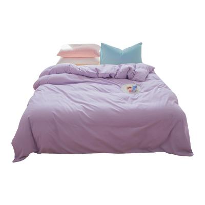 China Nondisposable National Standards Fitted Sheet Polyester Blend Color Bedding Set for sale