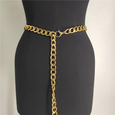 China Simple Design TRENDY Wholesale Gold Plated Big Size Thick Chain Metal Waist Belt Chain for sale