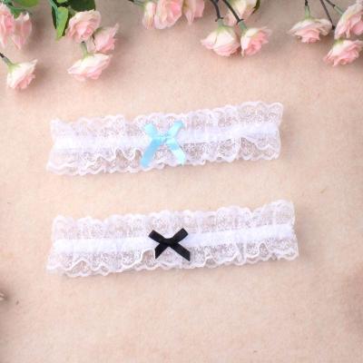 China Polyester Women Bowknot Leg Ring Garter Belt Sexy Lingerie Lace Floral Bowknot Leg Buckle Wedding Garters Cosplay Fashion Stocking Bridal Ring for sale