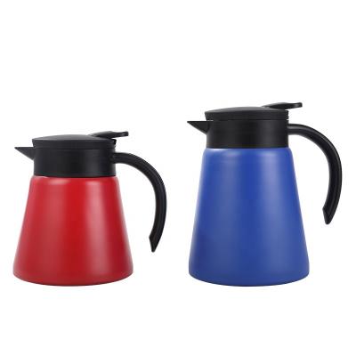 China WITH LID stainless steel teapot classic vacuum jug 0.68/0.88 liter vacuum coffee double wall insulated pot for sale