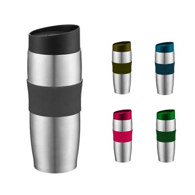 China Viable Novelty 17oz Stainless Steel Tumbler With Leather Cover And Lidless Tumbler Travel Coffee Mug Cups for sale