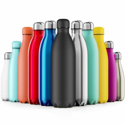 China Wholesale PORTABLE Stainless Steel Water Bottle - Metal Insulated Sport and Gym Drink Flask, 350ML/500ML/750ML/1L/1.5L, Custom Color for sale