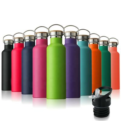 China Stainless Steel PORTABLE Water Bottle Double Wall Vacuum Insulated Sports Gym Metal Flask for sale