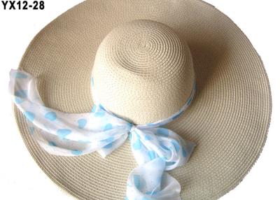 China Fashionable Wide Brimmed Sun Hat , Adults Paper String Sun Hats For Autumn for sale