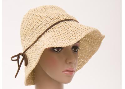 China 8cm Short Brim Packable Sun Hat / Paper String Crochet Hat For Adults Packable Sun Hat for sale