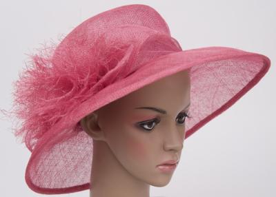 Cina I cappelli di Sinamay della decorazione dei cappelli/56cm Unedged delle signore rosa Sinamay della primavera per la fase mostrano in vendita