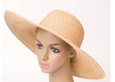 China Beige Party Wide Brimmed Sun Hat For Woman , Spring Large Brim Sun Hat Leisure for sale