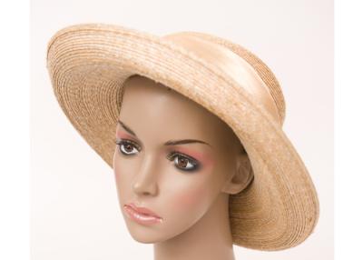 China El sombrero para mujer beige/los 9.5cm de Fedora de la paja Brim los sombreros de Sun de la paja para la costa en venta