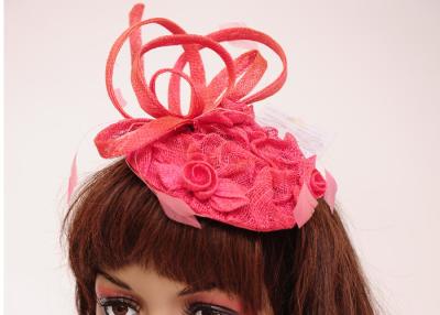 Chine Headwear rond de décoration de Sinamay Fascinator de rose de Rose pour la partie à vendre