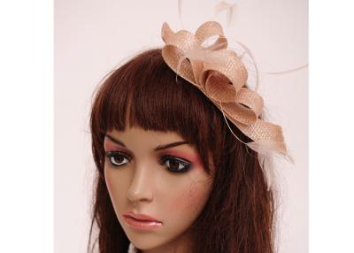 China Hellrosa Damen Sinamay Fascinator Headwear für bilden, versehen Haar Fascinators mit Federn zu verkaufen