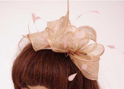 China Silberner rosa Herbst Sinamay Fascinator mit Silberdraht, Fascinators-Headwear für Weihnachten zu verkaufen