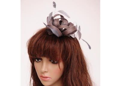 China Light Brown Sinamay Fascinator / Summer Fascinators Headwear For Church for sale