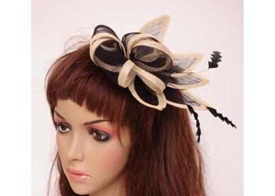 China Black Handmade Sinamay Fascinator / Natural Sinamay Hair Fascinators For Banquet for sale