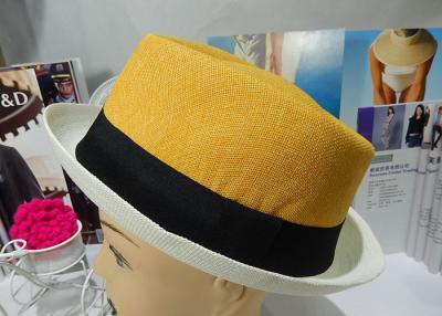 중국 가을 노란 리넨 Mens Homburg 모자 5cm 판매용