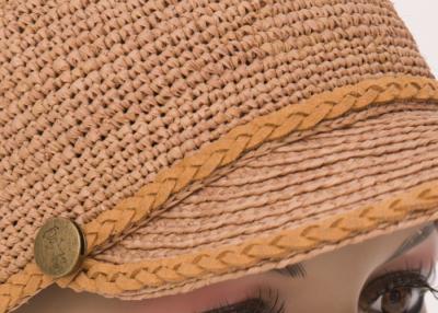 China 58cm Childrens Sun Hats With Raffia Crochet Braid Brim For Daily Leisure for sale