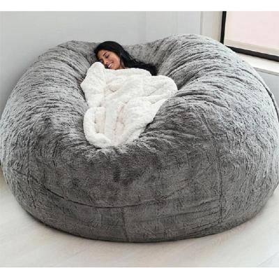 China Sofa Bed 7ft Fur Fabric Living Room Sofa Bed Lazy Giant Bean Bag Blanket Soft Round Bean Bag Chair Large for sale