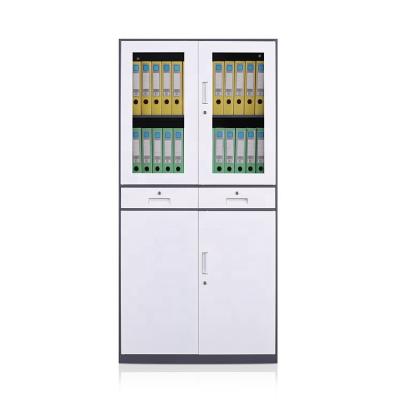 China Durable Wholesale Metal Furniture Glass Door Office School Steel Filing Cabinet for sale