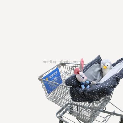 China Gray cross splice and folding popular plush shopping cart cover and highchair blanket for baby on-the-go for sale