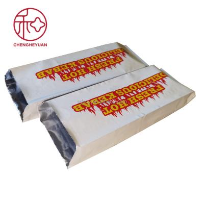 China Disposable Aluminum Foil Lined Bags Hamburger Hot Dog Gusset Paper Bags Hamburger Foil Bag for sale