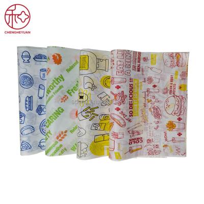 China Food Grade Greaseproof Custom Logo Printed Wax Paper Sandwich Greaseproof Paper for sale