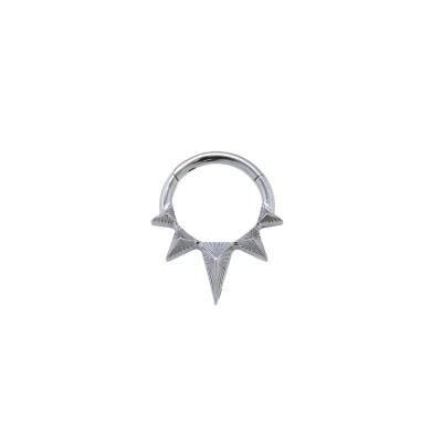 China TRENDY ASTM F136 Titanium Hinged Segment Clicker Ring Nose Piercing Titanium Piercing for sale