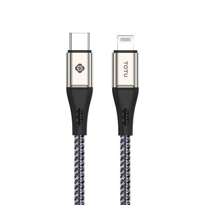 China TOTU Mobile Phone Lighting to Type-C 3A Nylon Braided USB Cable for Protection for Phone 11 PD Cable 1m Original Fast Charger Data for sale