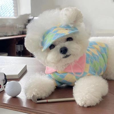 China Factory direct sales stocked pet golf designer lapel T-shirt warm dog clothes for sale