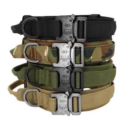 China Hot Sale Wholesale Custom Designer Adjustable Luxury Fashion Dog Collar and Leash Padded Tactical Set Military Dog Training Collar for sale