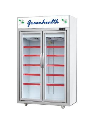 China 2 Door Free Standing Glass Door Freezer 5 Layers Shelf Height Free Adjusted for sale