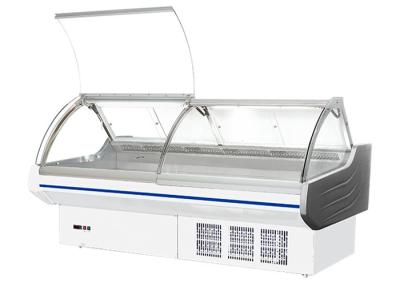 China Meat Shop Open Display Cooler meat Deli Refrigerator Front Flip Glass Door for sale