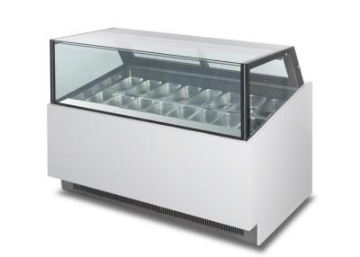 China Square Type 16 Pans Ice Cream Display Freezer With Sliding Glass Door for sale