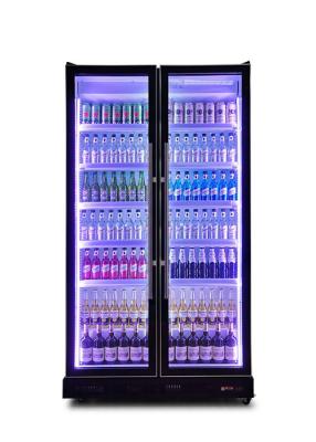 China Tür-Kühlschrank-Glastür-Wein-und Getränkekühlvorrichtungen R290a zwei für Bar zu verkaufen