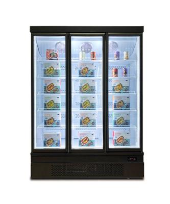 China 1650W Beverage Glass Door Freezer Frozen Products Seafood Display Showcase for sale