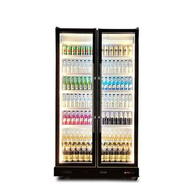 China Beer Cooling Vertical Beverage Display Wine Fridge With 3 Color Lighting for sale