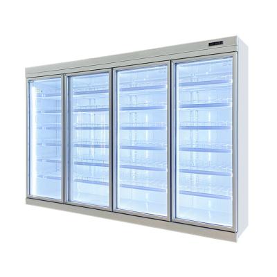 China White Color 3 4 5 Door Supermarket Freezer Display Frozen Food Showcase for sale