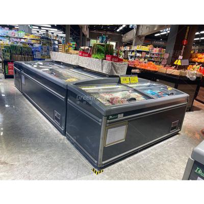 China R290 Refrigerant Coated Steel Island Freezer With 1040L Capacity And Aluminum Interior for sale