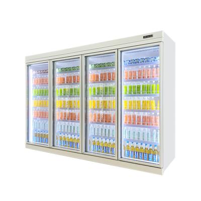 China Beverage Cooler Glass Door Upright Showcase Freezer Supermarket Refrigerator for sale