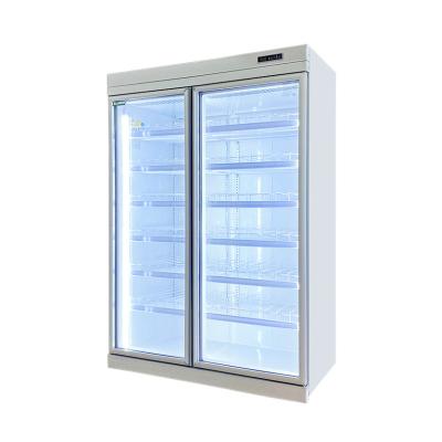 China Commercial -18C Auto-contenido Display Vertical Glass Door Freezer para alimentos congelados à venda