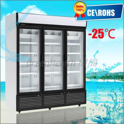 China O refrigerador de vidro R404a da porta, congelador da porta de 3 vidros automático degela à venda