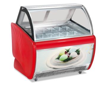 China Energy Saing 12 Pans Ice Cream Showcase / Ice Cream Display Cabinet 60Hz for sale