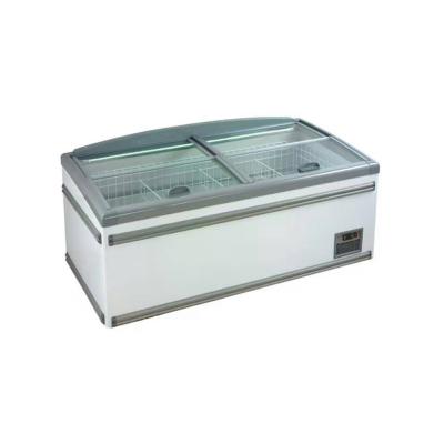 China Copper Pipe Supermarket Coffin Island Freezer Showcase -20 Degree 50Hz for sale