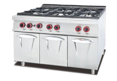 Chine Équipement de cuisine de cuisinière à gaz du brûleur 5.8kW six à acier inoxydable à vendre