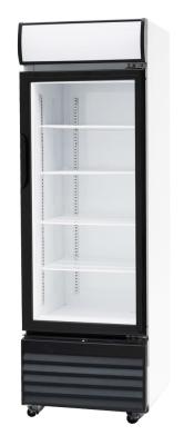 China Merchandiser Upright Double Door Fridge In Black For Soft Cold Drink & Beer for sale