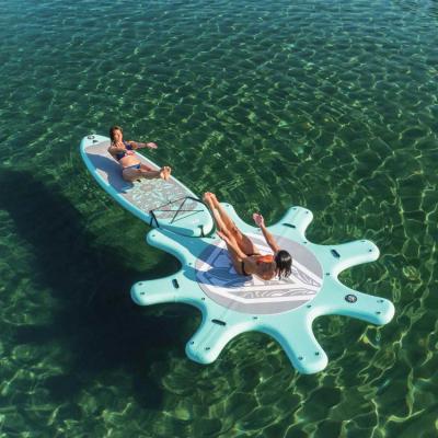 China Diameter 3m Unisex Water Floating Round Surfdock Inflatable Paddle Board Sip Yoga Dock Platform for sale