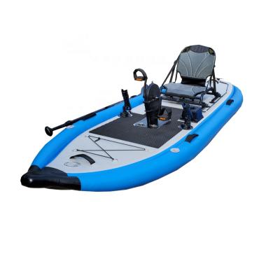 China 335cm Unisex Traveling Three Chamber Drop Stitch Body Fishing Board Inflatable Pedal Fishing Board for sale