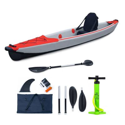 China 390cm One Person Workmanship Single Drop Point Drift Canoekayak Fishing Kayak Inflatable Canoe Rowing Boat Pedal Fishing Kayak for sale